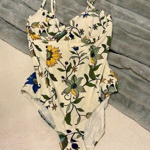Tory Burch Cream Floral Swimsuit